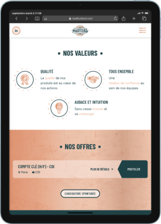 Section Nos valeurs