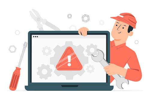 Illustration d'un dépannage de site internet